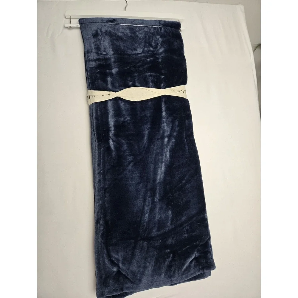 Rae Dunn Printed plush throw blanket soft‎ NEW Home blue